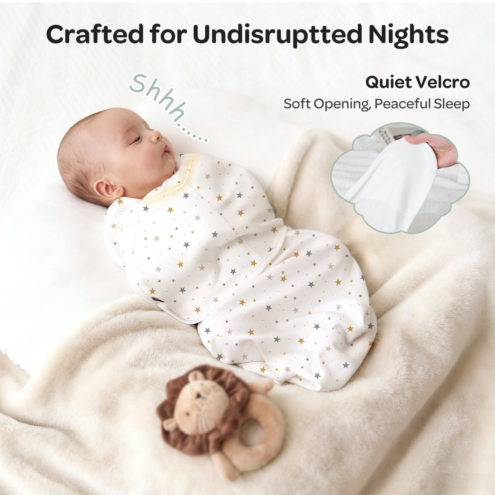 Momcozy Easy Swaddle Wrap 0-3M, 2-Pack - Geometric & Stars (Wonder)