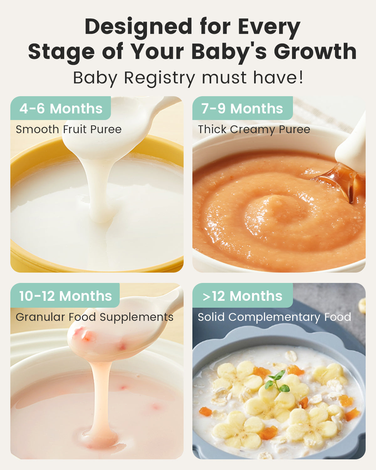 GROWNSY NutriChef Steam & Blend Baby Food Maker - White