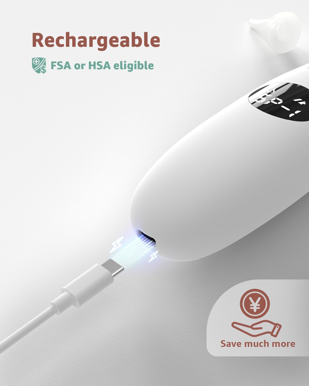 GROWNSY Electric Baby Nasal Aspirator with 3 Suction Modes - White