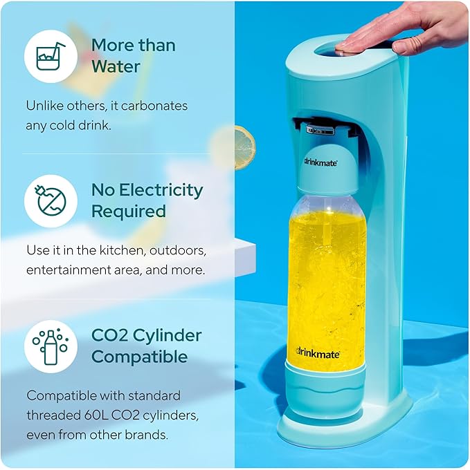 Drinkmate OmniFizz Sparkling Water and Soda Maker - Arctic Blue