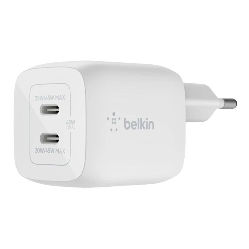 BELKIN BOOSTCHARGE PRO DUAL 45W USB-C PD - White