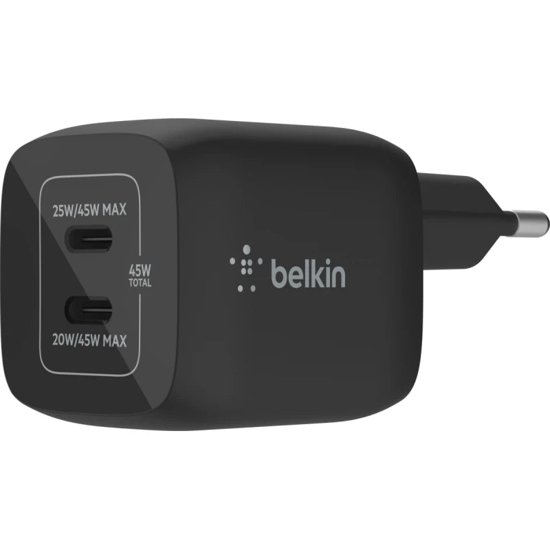 BELKIN BOOSTCHARGE PRO DUAL 45W USB-C PD - Black