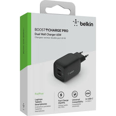 BELKIN BOOSTCHARGE PRO DUAL 65W USB-C PD - Black