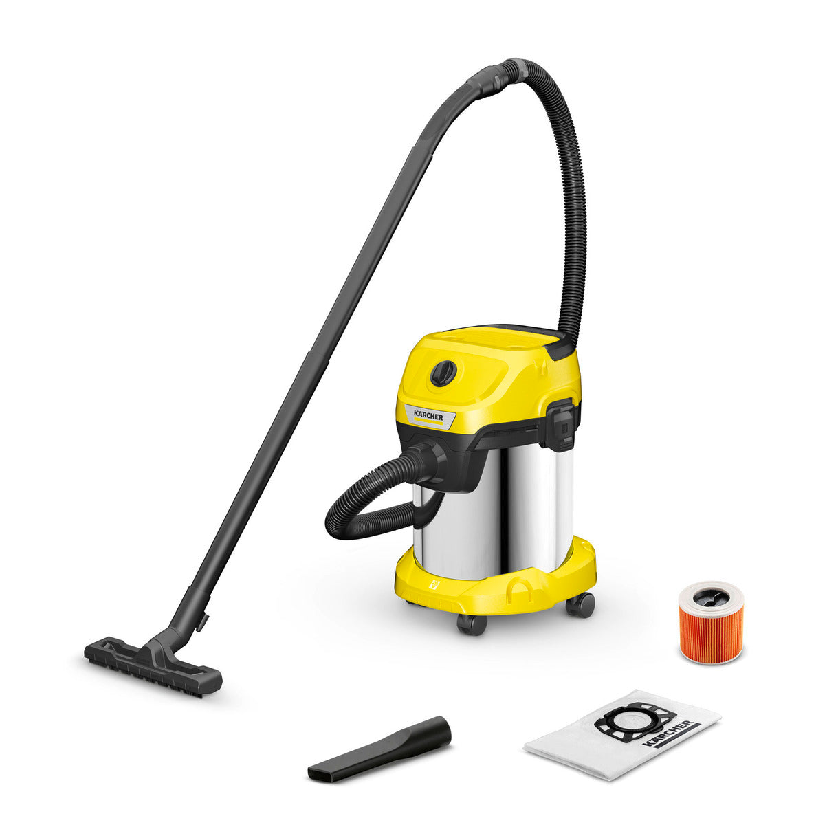 Karcher Wet and Dry Vacuum Cleaner 17L With Blowing Function And Stainless Steel Container