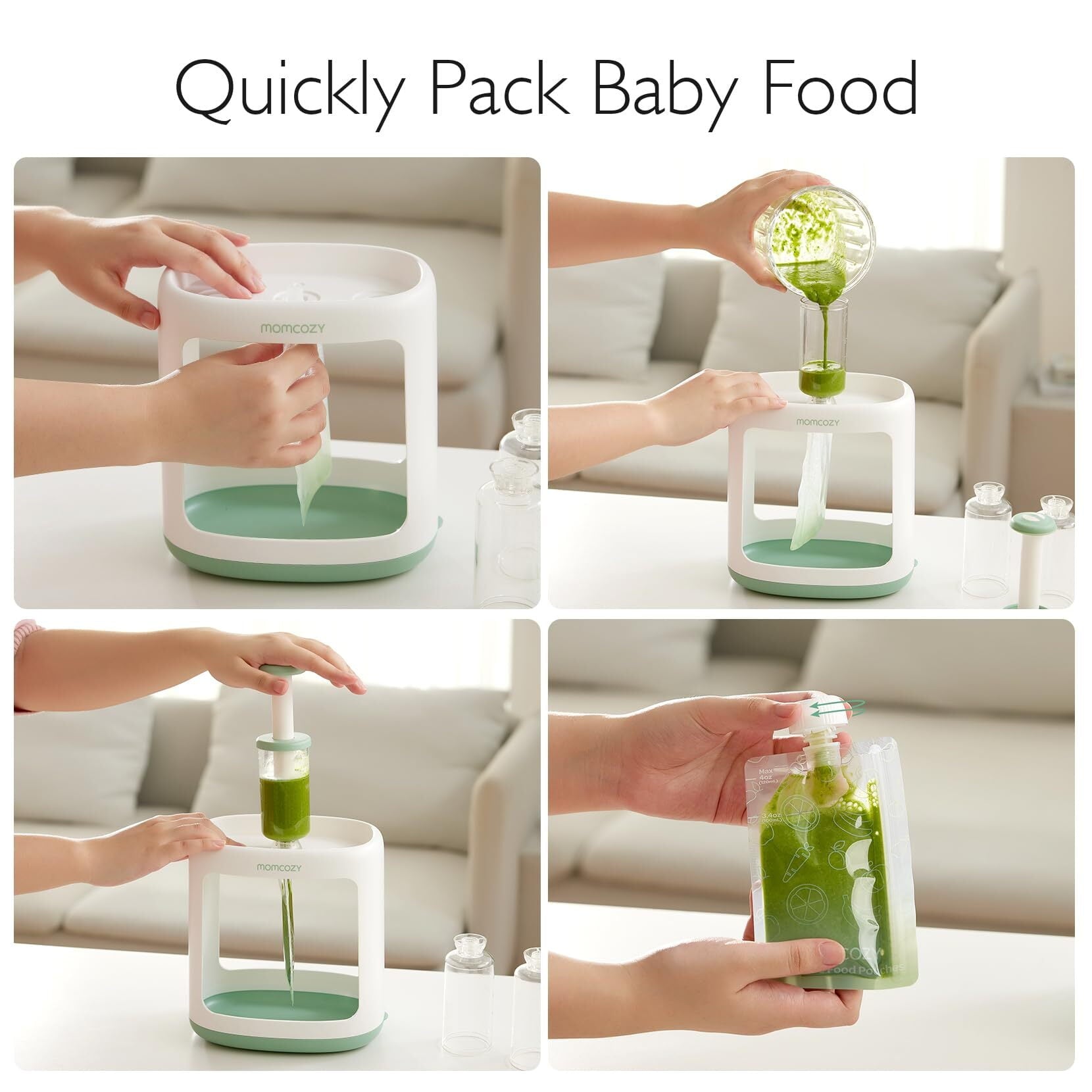 Momcozy Baby Food Maker for Puree Food Storage By 5 Reusable Bags Squeez