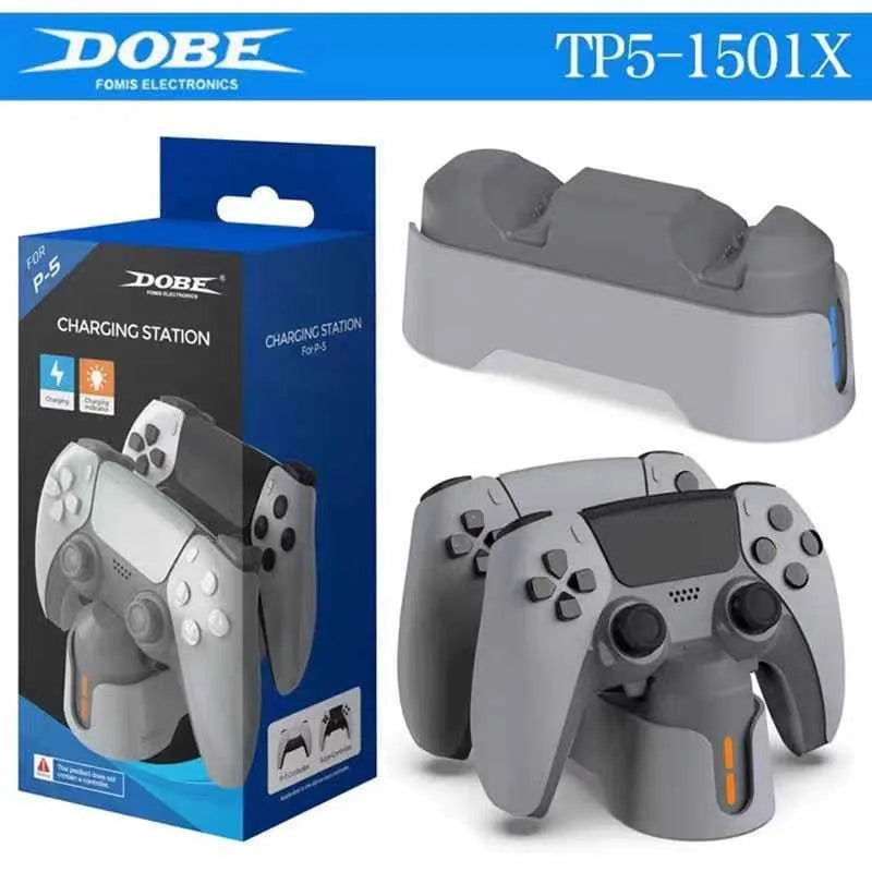 DOBE TP5 1501S For PS5 / PS5 DualSense Edge Controller Charging Stand Dual - Gray