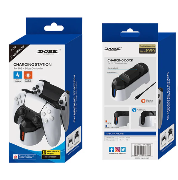 DOBE TP5 1501S For PS5 / PS5 DualSense Edge Controller Charging Stand Dual - White