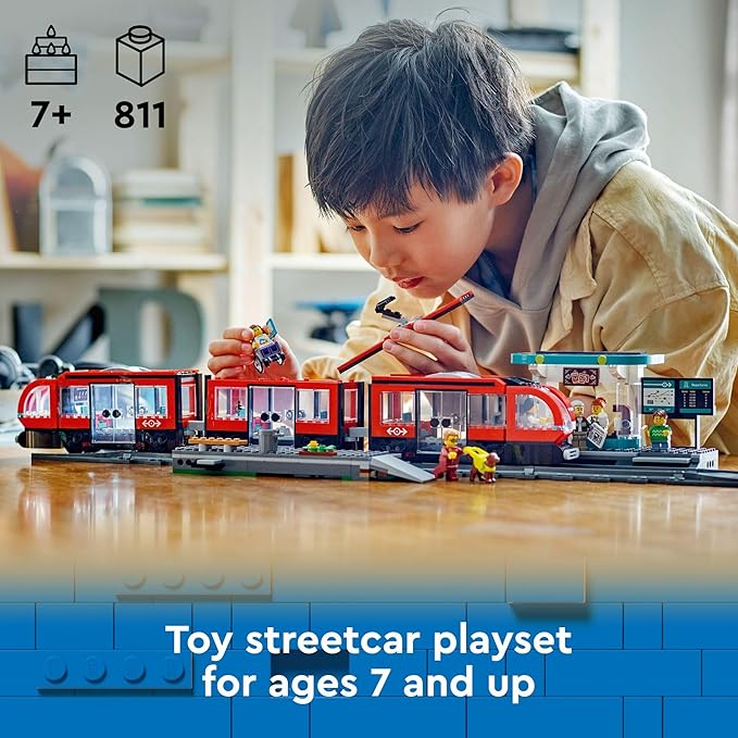 LEGO City Downtown Streetcar and Station Train Set , Ages 7+