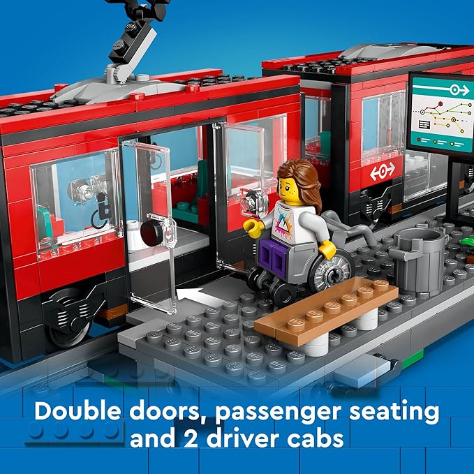 LEGO City Downtown Streetcar and Station Train Set , Ages 7+