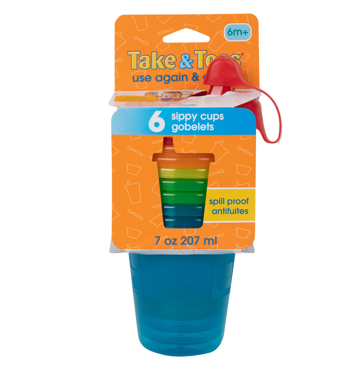 The First Years Take & Toss Spill-Proof Sippy Cups 7 oz - 6 Pack