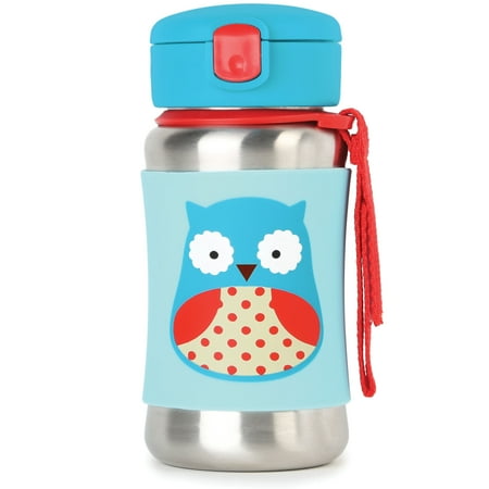 Skip Hop Zoo Stainless Steel Straw Bottle - Owl