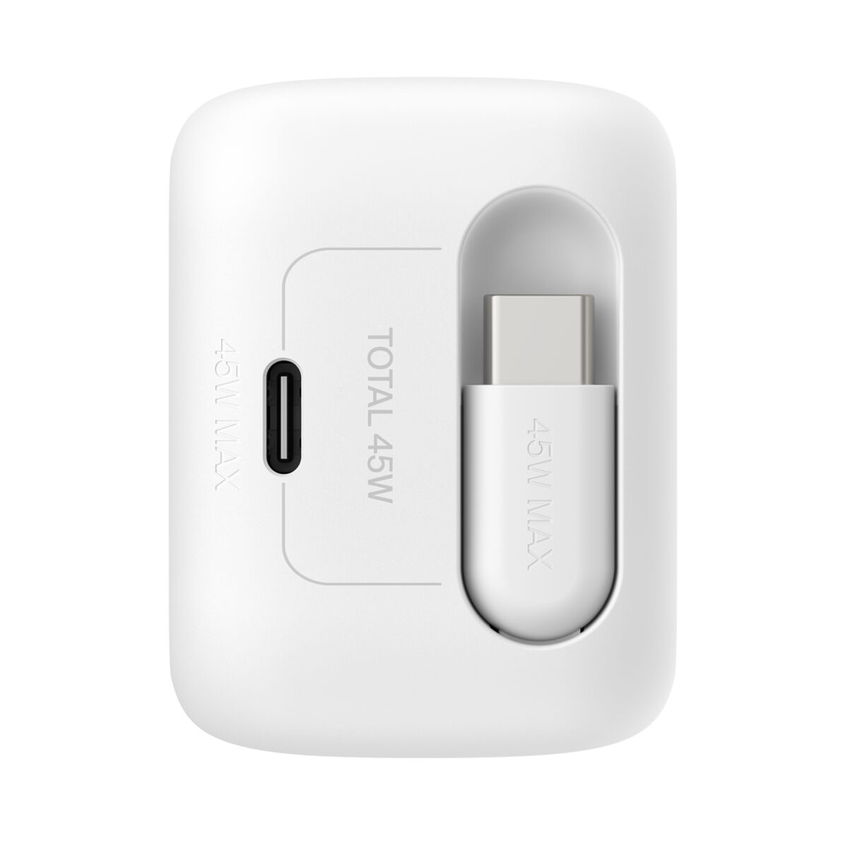 Belkin 45W GaN Wall Charger with Retractable USB-C Cable - White