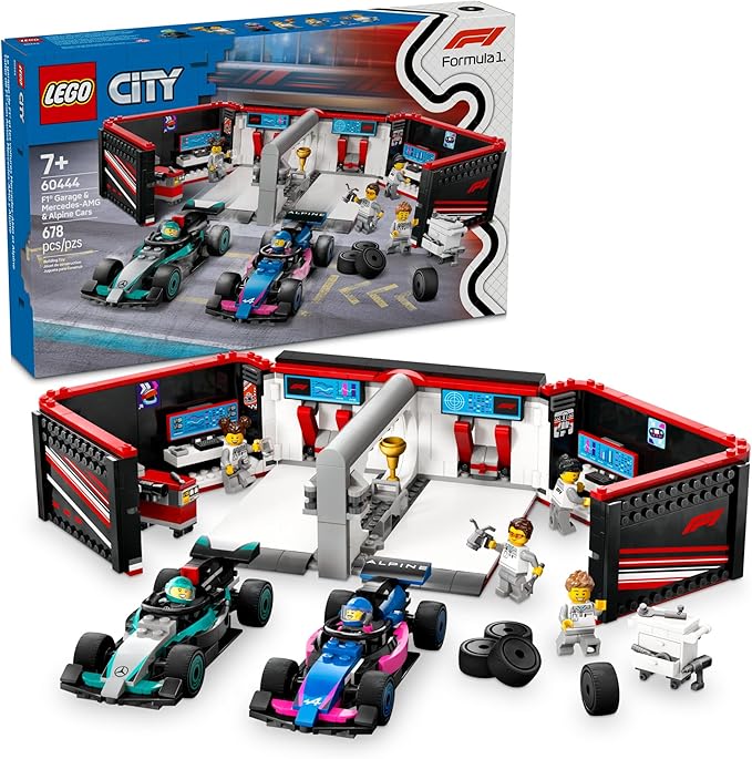 LEGO City F1 Garage & Mercedes-AMG & Alpine Cars Toy , Ages 7+