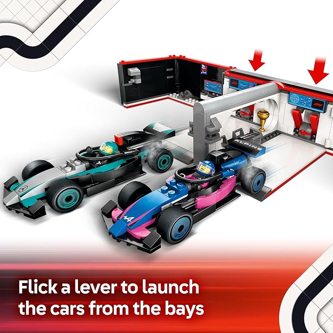 LEGO City F1 Garage & Mercedes-AMG & Alpine Cars Toy , Ages 7+