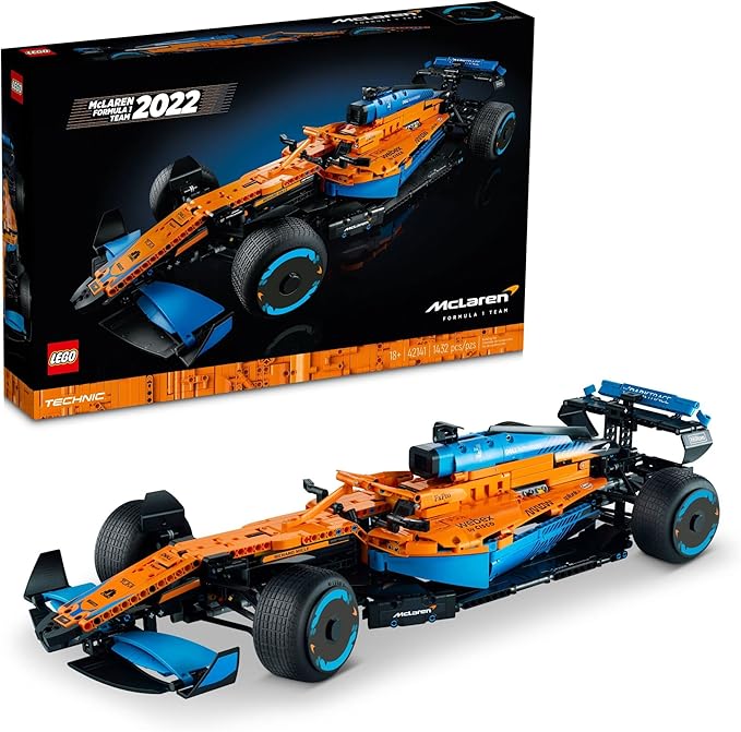 LEGO 42141 Technic McLaren Formula 1 2022 Replica Race Car Model , Ages 18+