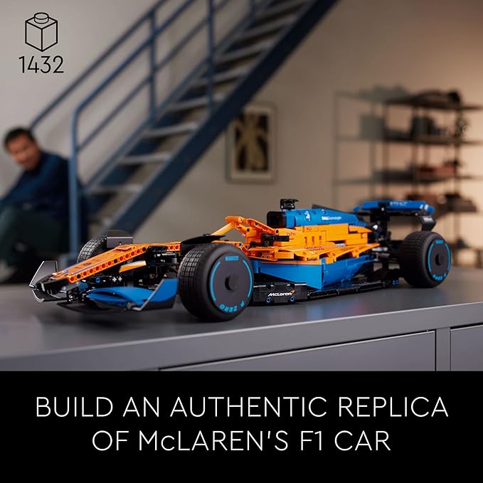 LEGO 42141 Technic McLaren Formula 1 2022 Replica Race Car Model , Ages 18+