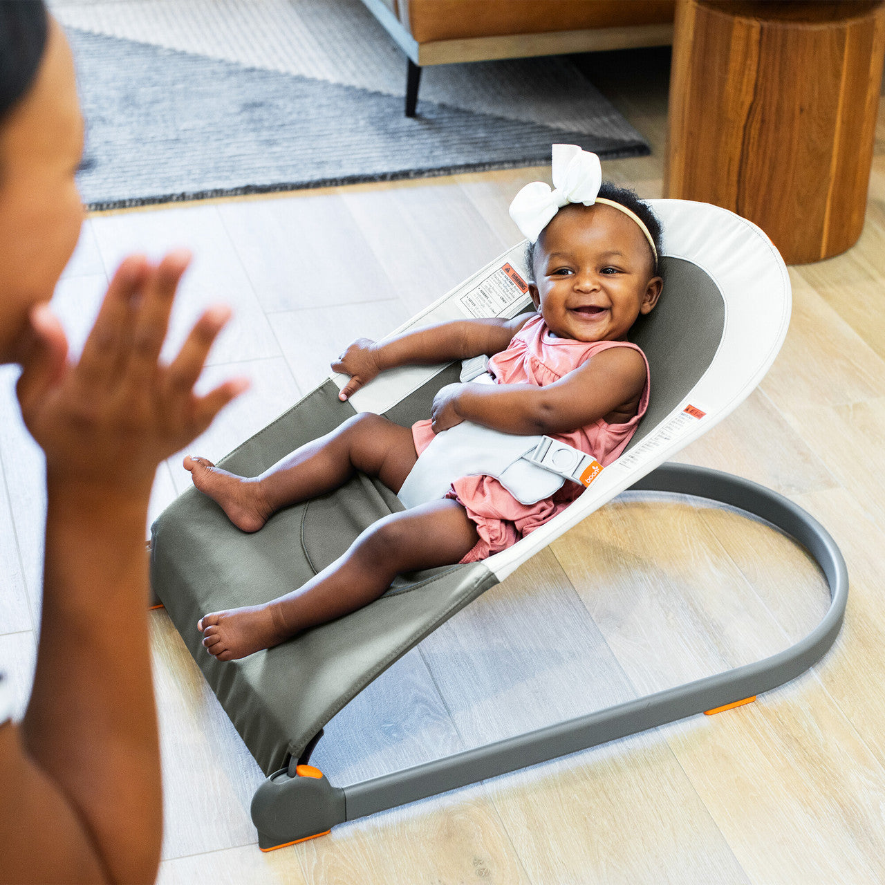 Boon Slant Portable Baby Bouncer - Gray