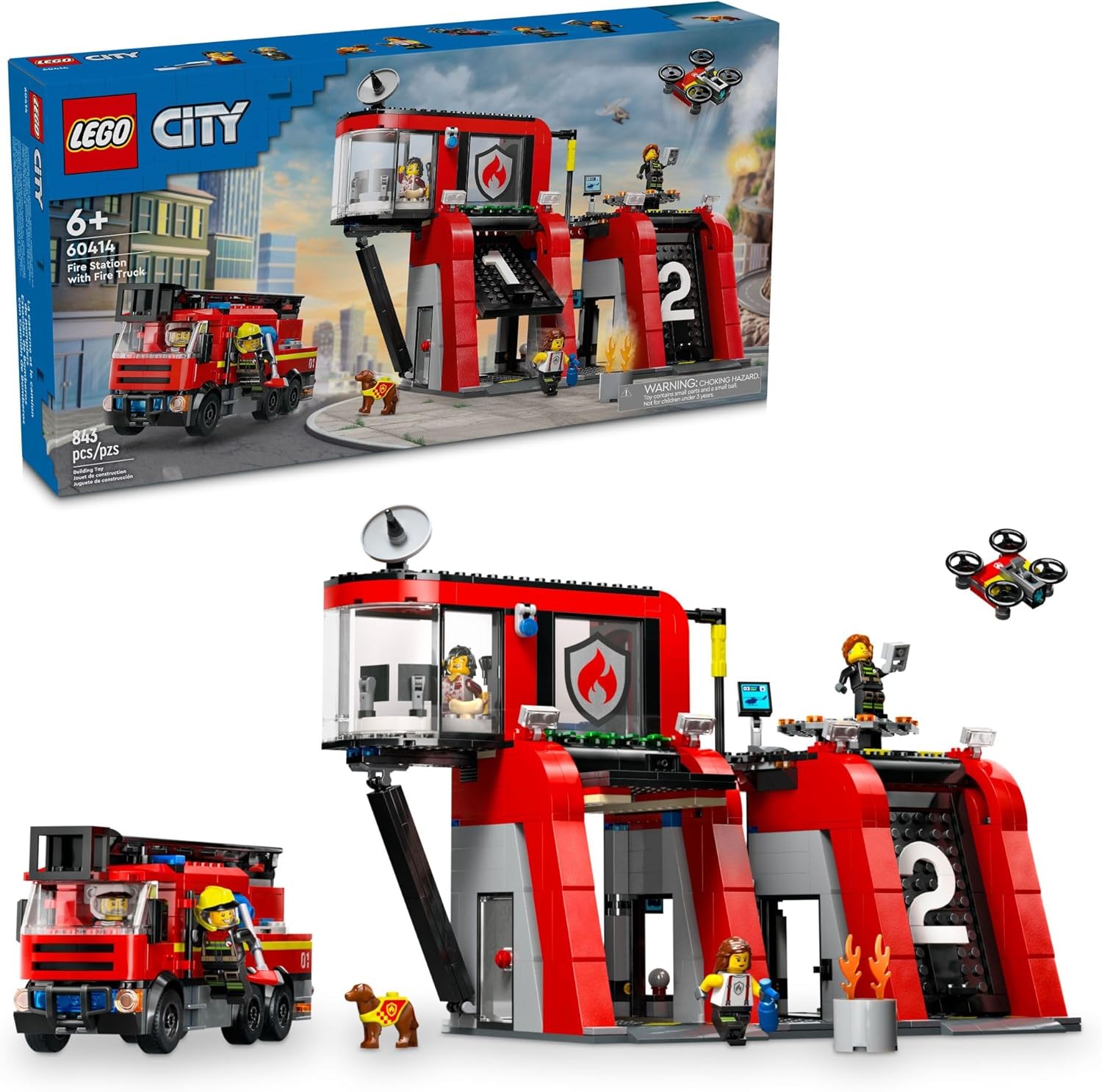 LEGO City Fire Station with Fire Truck Toy , Ages 6+