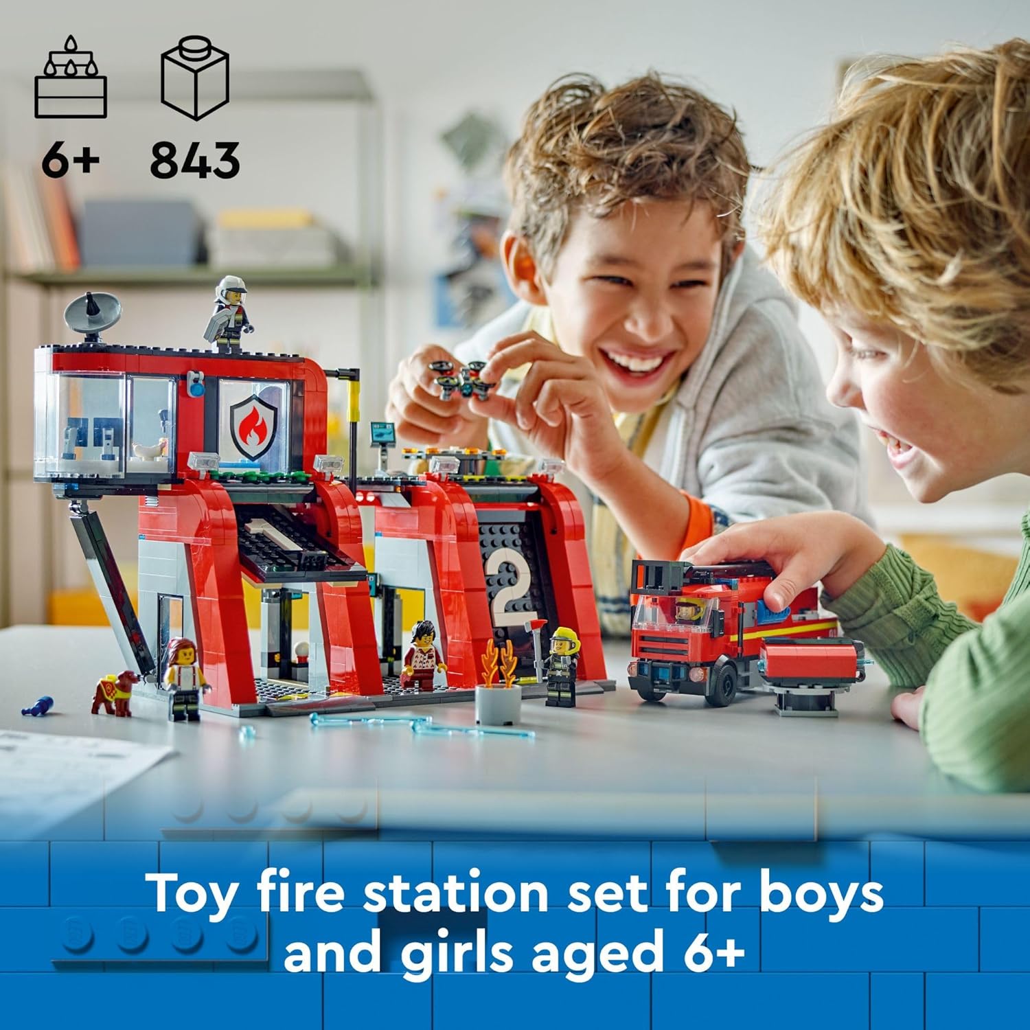 LEGO City Fire Station with Fire Truck Toy , Ages 6+