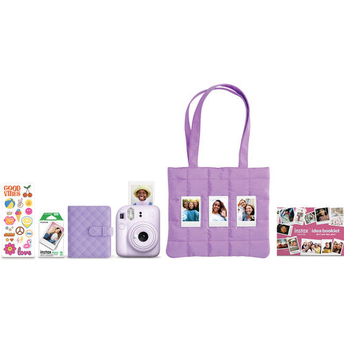 FUJIFILM instax mini 12 Instant Film Camera Holiday Bundle - Lilac Purple