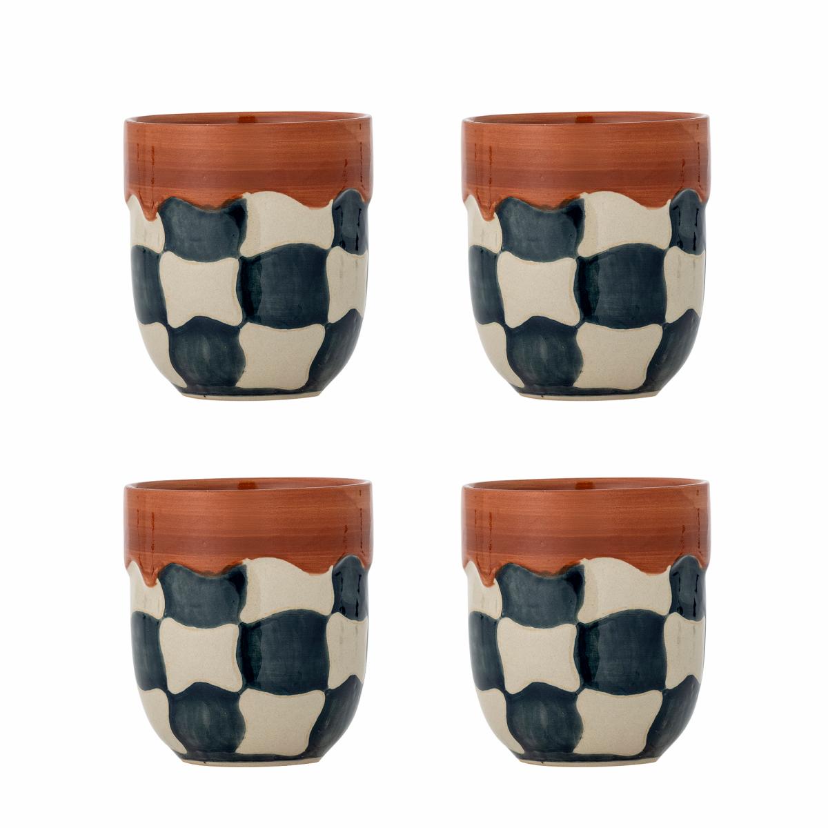 Check Cup, Multi, Stoneware
