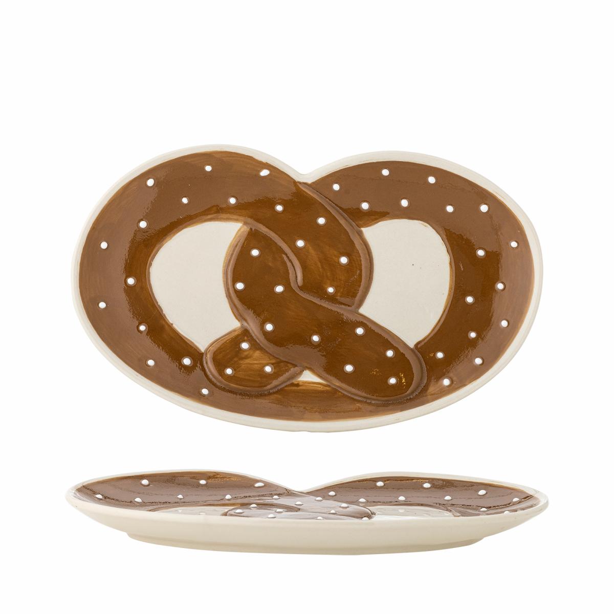 Treats Serving Plate, Brown, Stoneware