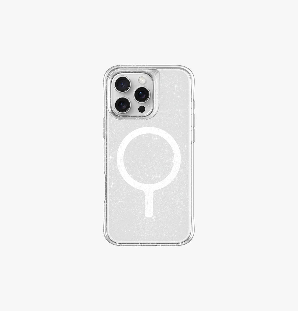 UNIQ LifePro Xtreme Anti-Fingerprint Glitter Case for 16 Pro Max - Clear