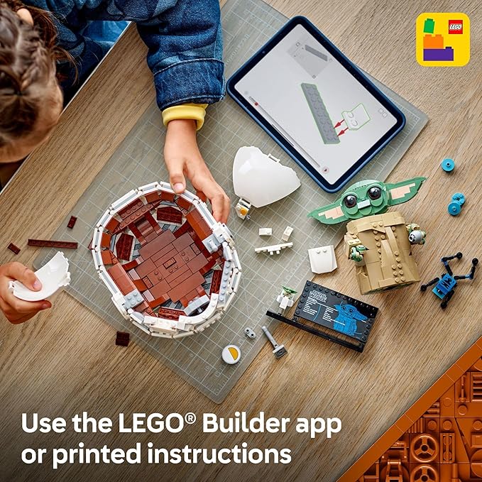 LEGO Star Wars: The Mandalorian Grogu with Hover Pram Building, Ages 10+