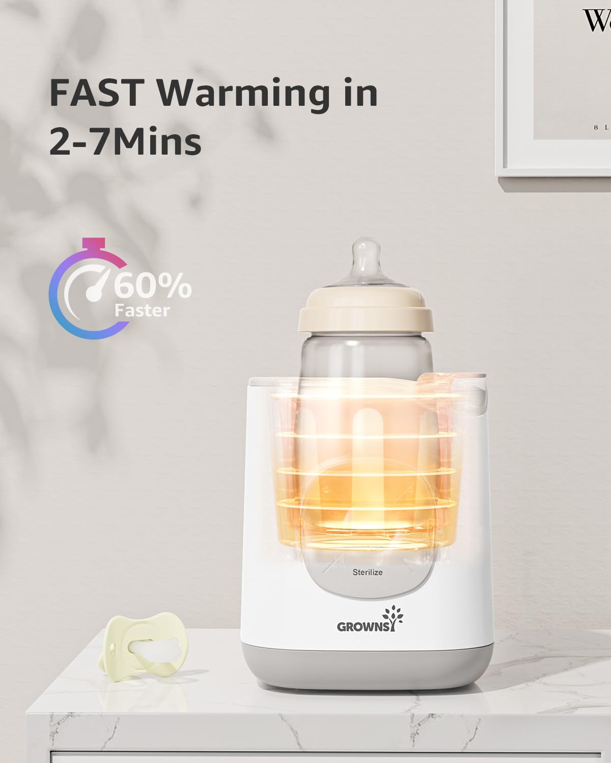 GROWNSY 10-in-1 Fast Baby Bottle Warmer