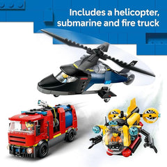 LEGO City Helicopter, Fire Truck & Submarine , Ages 7+