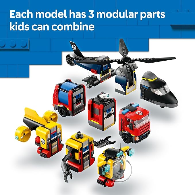 LEGO City Helicopter, Fire Truck & Submarine , Ages 7+