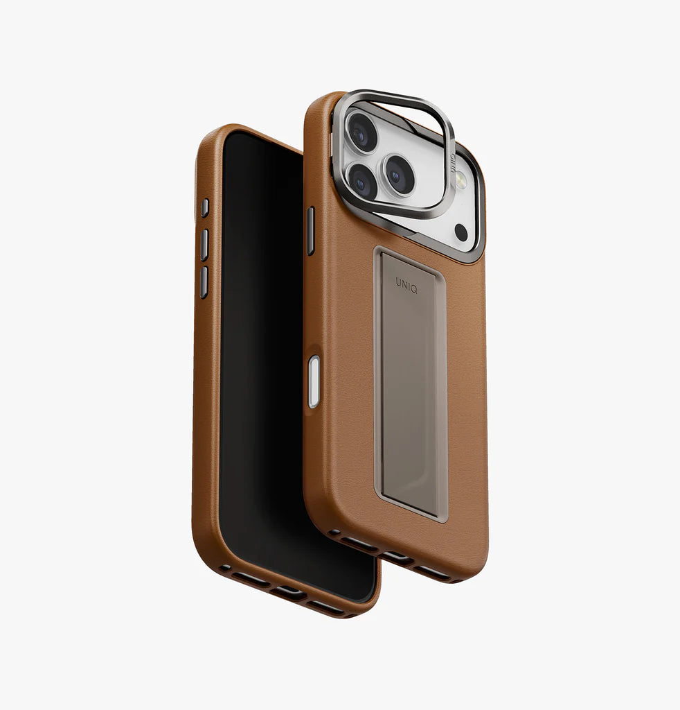 UNIQ Heldro Pro FlexGrip™ Leatherette Case for 17 Pro Max - Brown UNIQ Heldro Pro FlexGrip™ Leatherette Case for 17 Pro Max - Brown