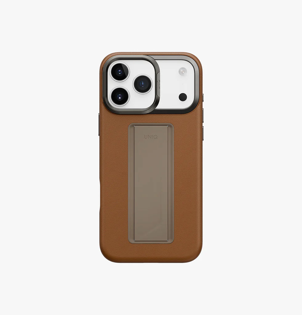 UNIQ Heldro Pro FlexGrip™ Leatherette Case for 17 Pro Max - Brown UNIQ Heldro Pro FlexGrip™ Leatherette Case for 17 Pro Max - Brown