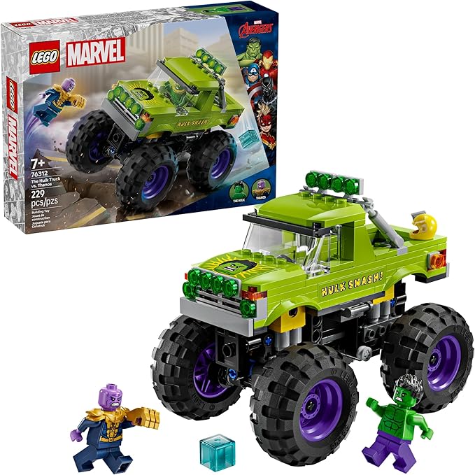 LEGO Marvel The Hulk Truck vs. Thanos - Monster Truck , Ages 7+