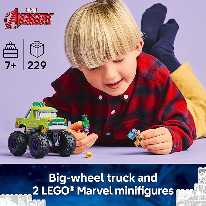 LEGO Marvel The Hulk Truck vs. Thanos - Monster Truck , Ages 7+