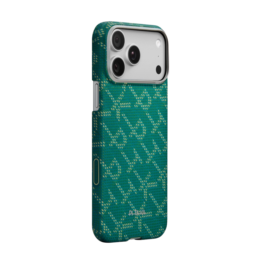 PITAKA Monogram-Gold/Green Ultra-Slim Case for iPhone 17 Pro max
