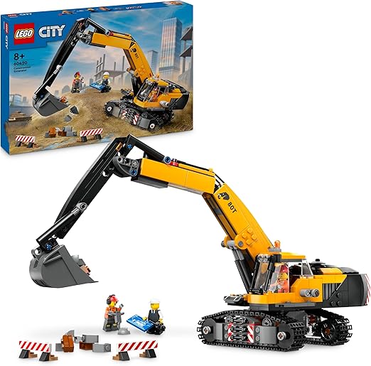 LEGO City Yellow Construction Excavator Toy Digger for 8+