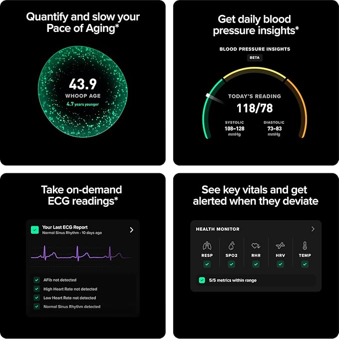 WHOOP Life – MG Device – Health & Fitness Tracker – Blood Pressure Insights – Activity Tracking – 14+ Days Battery Life