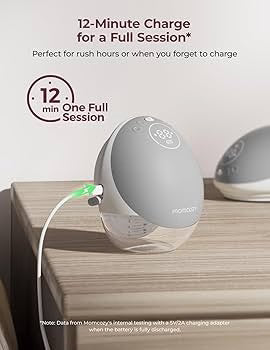 Momcozy M9 Double Wearable Breast Pump, Mobile App Controlled - Grey
