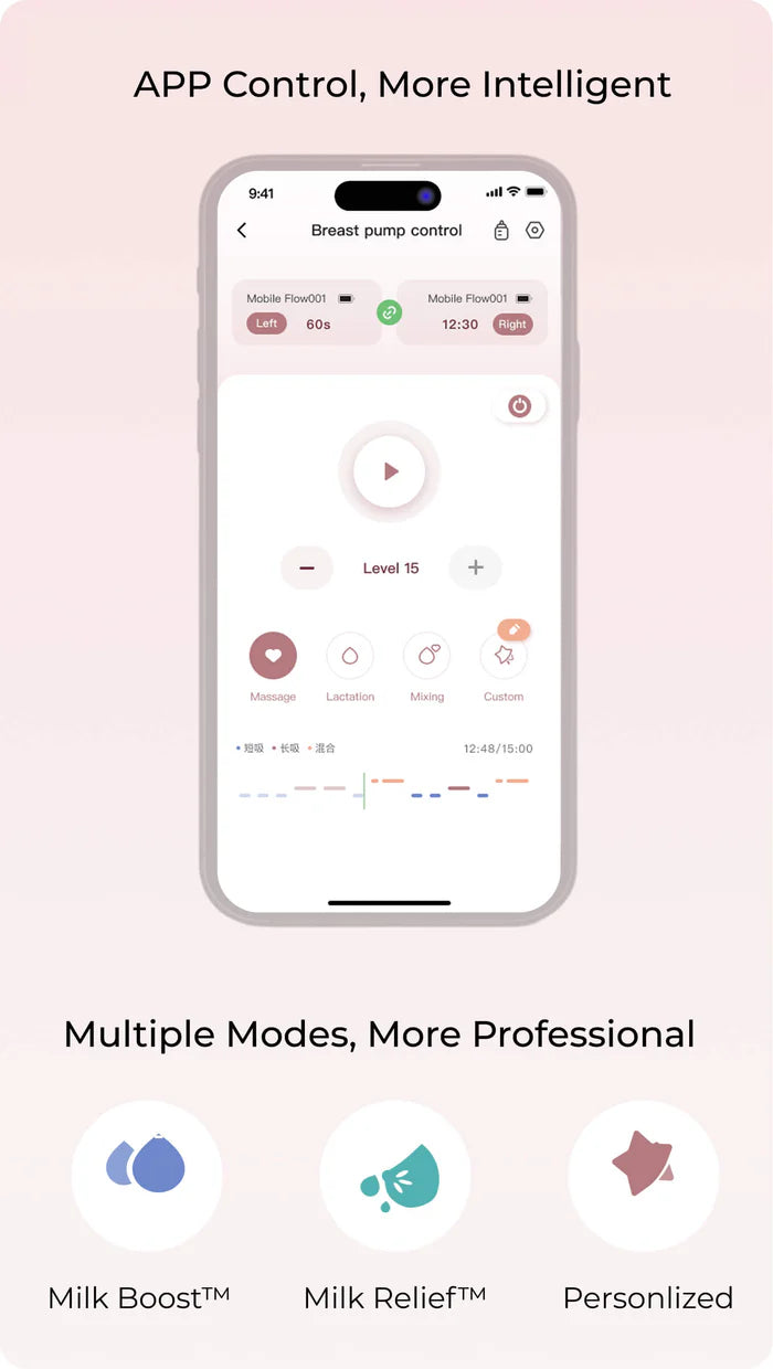 Momcozy M9 Single Wearable Breast Pump, Mobile App Controlled - Grey