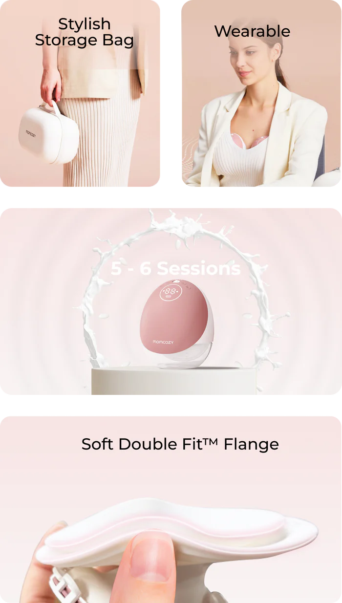 Momcozy M9 Single Wearable Breast Pump, Mobile App Controlled - Grey