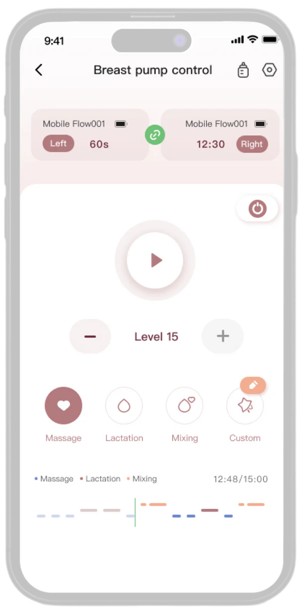 Momcozy M9 Single Wearable Breast Pump, Mobile App Controlled - Grey