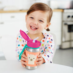 Skip Hop Zoo Stainless Steel Straw Bottle - Llama detail