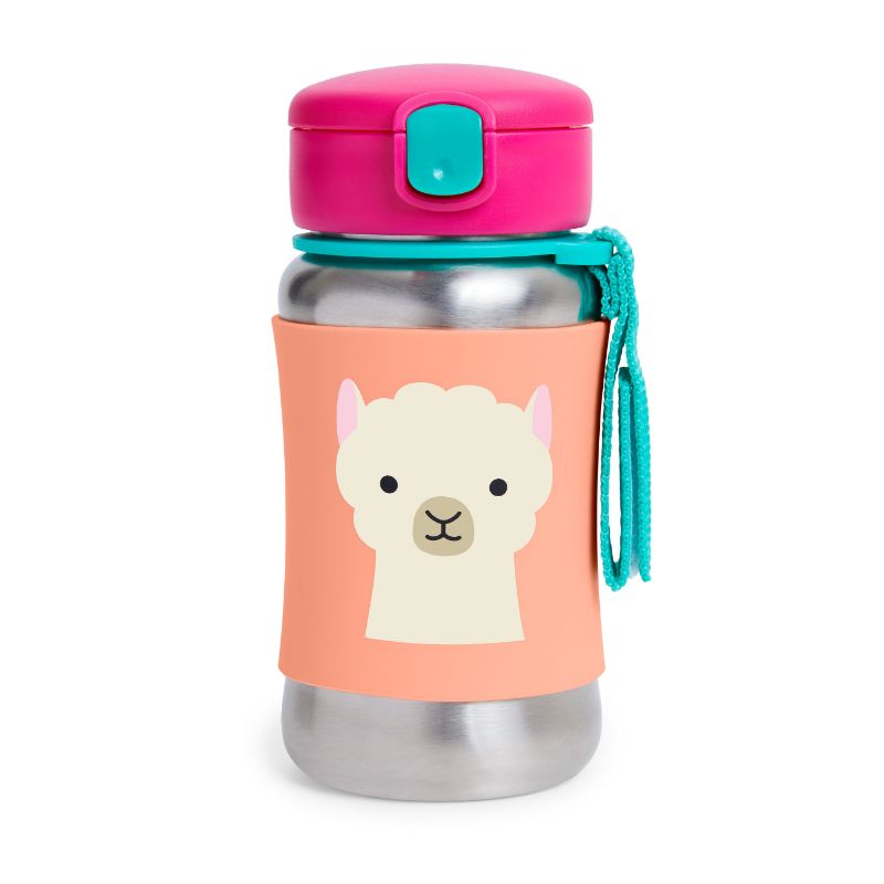 Skip Hop Zoo Stainless Steel Straw Bottle - Llama