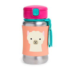 Skip Hop Zoo Stainless Steel Straw Bottle - Llama