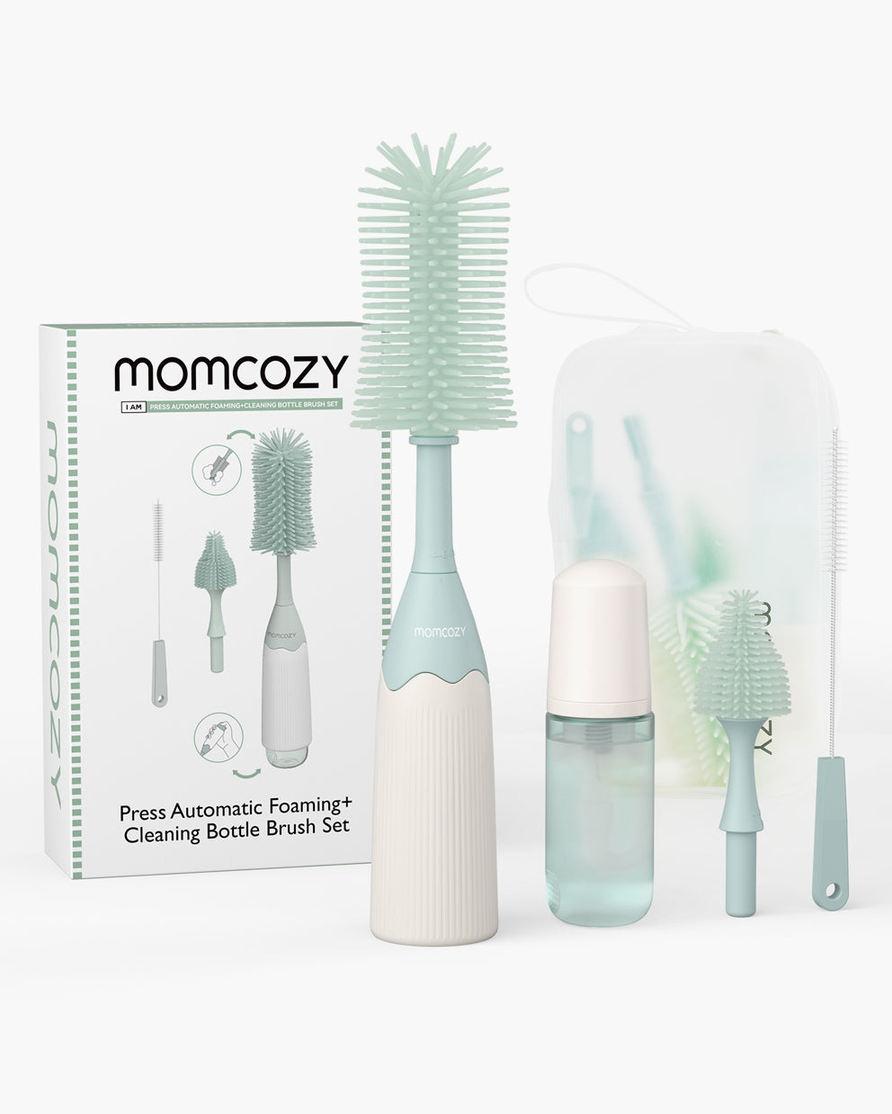 Momcozy Bottle Brush Kit, Innovative Push-Press Design for Better Cleaning