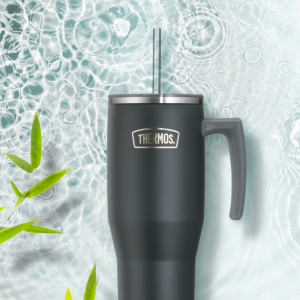 Thermos Stainless Steel Mug with Straw 1.1L - Gray