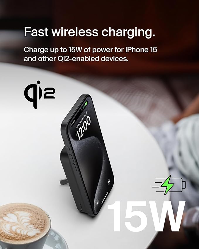 BELKIN BOOSTCHARGE QI2 MAGNETIC 15W WIRELESS POWER BANK 5K - Black
