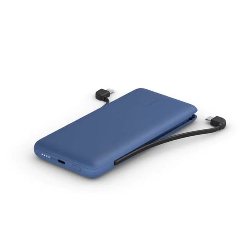 Belkin  BOOST CHARGE 10K PD Power Bank with Integrated Cables (USB-C/Lightning) - Blue