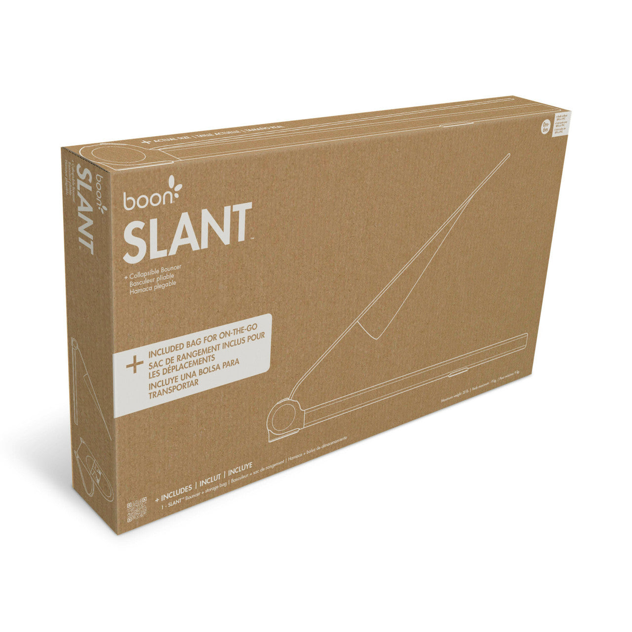 Boon Slant Portable Baby Bouncer - Brown